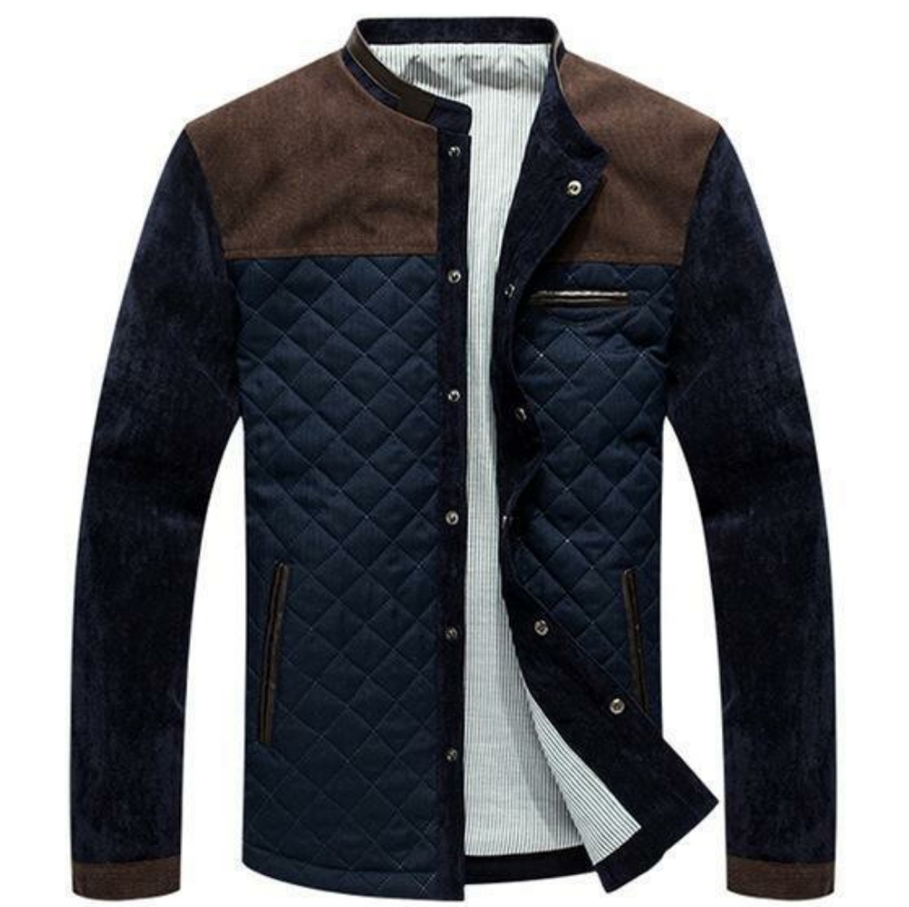 Men's mixed media quilted jacket